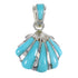 Turquoise Seashell And Genuine Sterling Silver Southwest Pendant WX58213